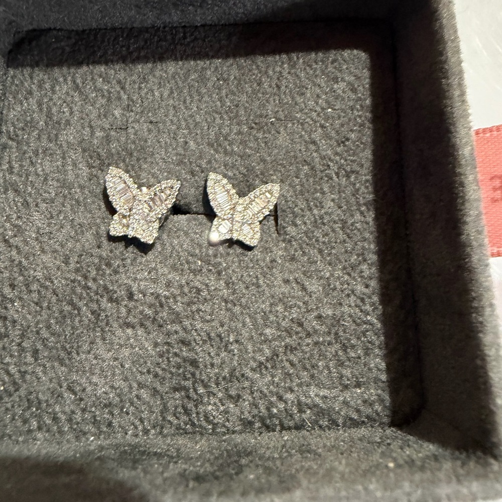 Nicole Silver Butterfly Earrings - Picture 2 of 3